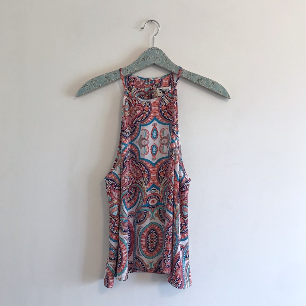 SMYM Paisley Selina Tank Orange Boho Print